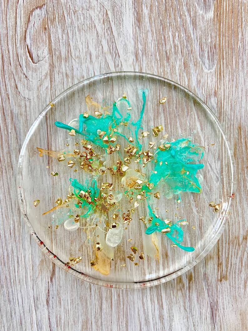 Set of 3 Resin Art Coasters Etsy