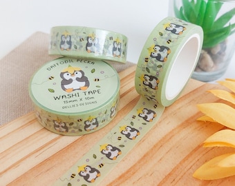 Daffodil Penguin Washi Tape – Floral Bee Patterned Tape