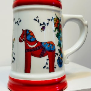 Swedish Dala Horse Stein