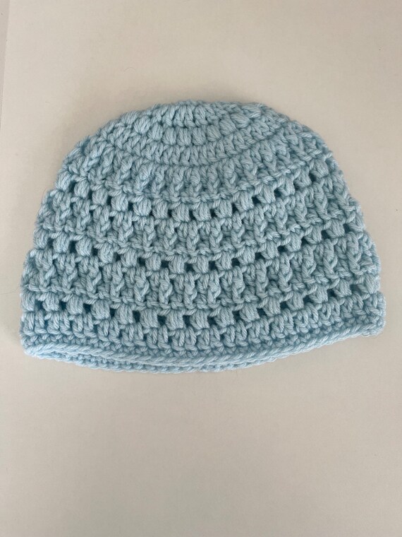 Crocheted Blue Beanie Supreme - Etsy