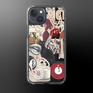 Retro Collage Phone Case, 8 Ball, Vintage Case, Red, Black, Phone Case, Trendy Phone Case, for iPhone 15 14 13 12 11 Pro Max 8 Plus X XR