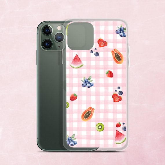 Fruit Phone Case Cute Berries Phone Case Strawberry Papaya Phone Case  Aesthetic, Fruit Print for iPhone 15 14 13 12 11 Pro Max 8 Plus X XR