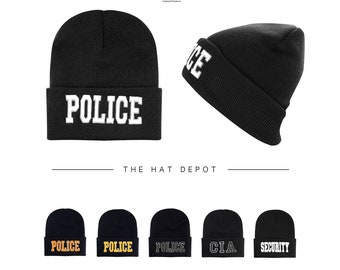 Law Enforcement Embroidered on [Made in USA] beanie Hat