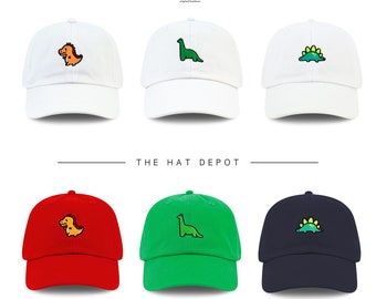 Kids Dinosaur Embroidered  Washed Cotton Baseball Cap