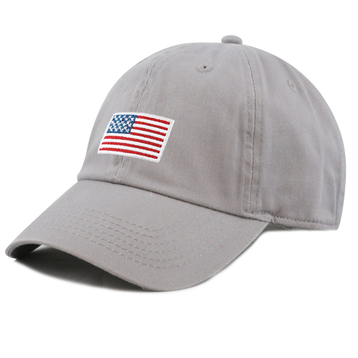 American Flag Embroidered Washed Cotton Baseball Cap - Etsy