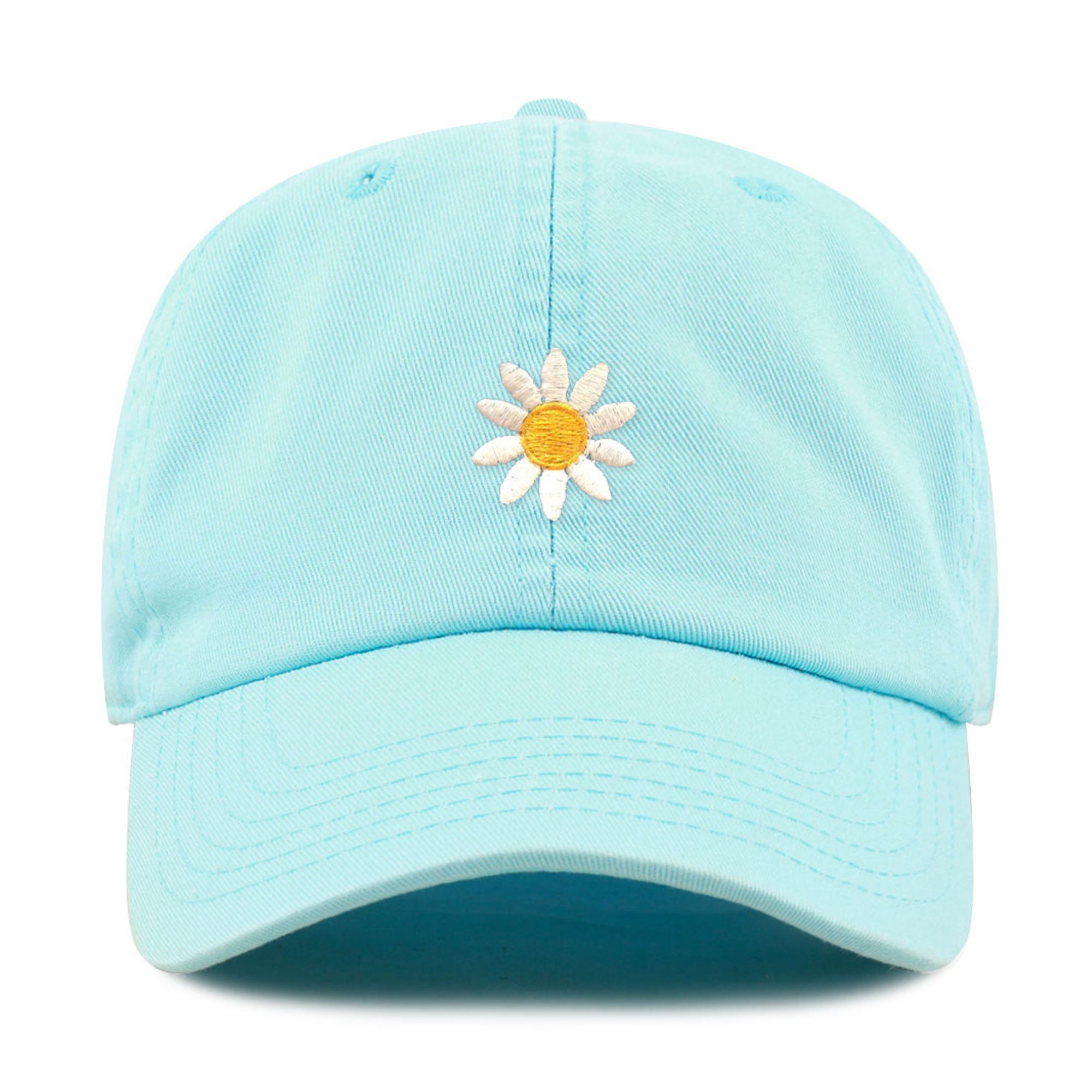 Daisy Flower Embroidered Washed Cotton Baseball Cap - Etsy