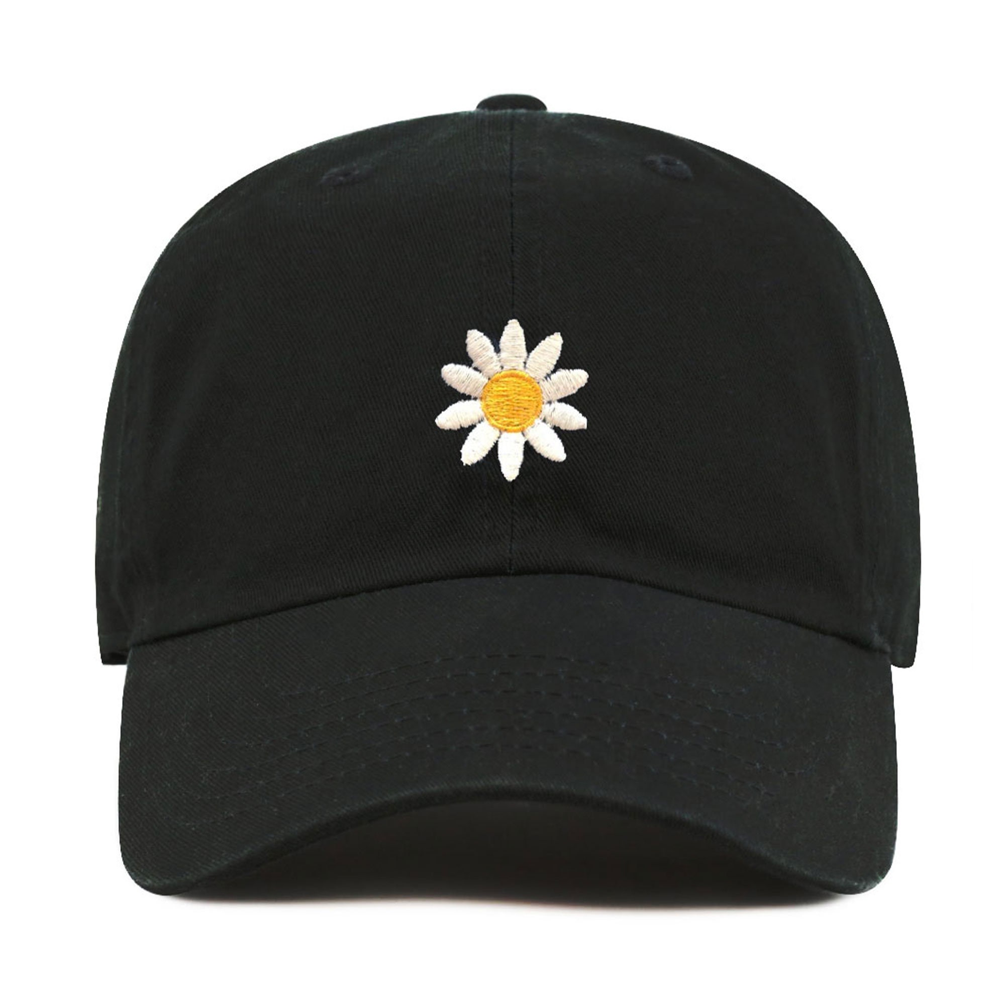 Daisy Flower Embroidered Washed Cotton Baseball Cap - Etsy