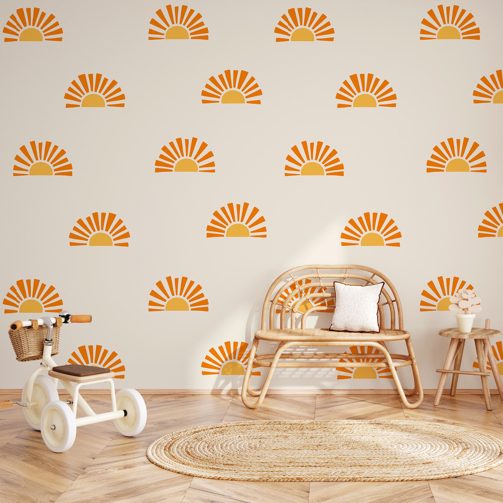 Boho Sun Wall Decals: Sunshine Nursery Decor, Playroom Stickers - Etsy