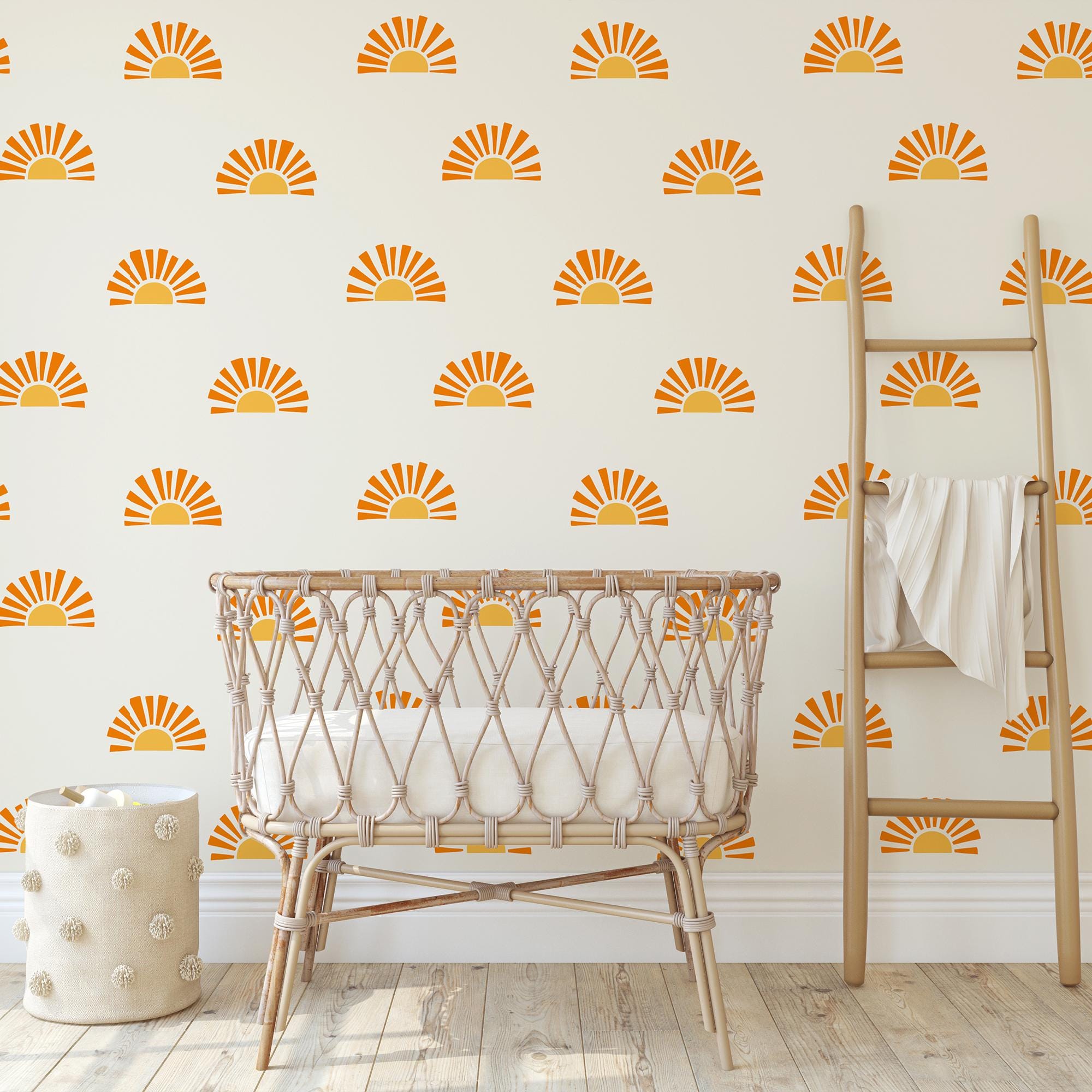 Boho Sun Wall Decals: Sunshine Nursery Decor, Playroom Stickers - Etsy