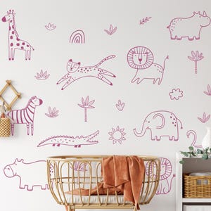 Jungle Animal Decals: Safari Nursery Decor, Removable Wall Art - Etsy