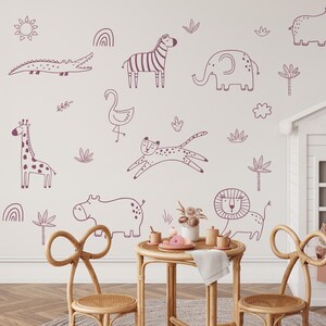 Jungle Animal Decals: Safari Nursery Decor, Removable Wall Art - Etsy