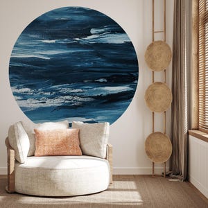 Waves Circle Peel and Stick Wallpaper Dots – Removable Wall Decals for Easy Home Decor