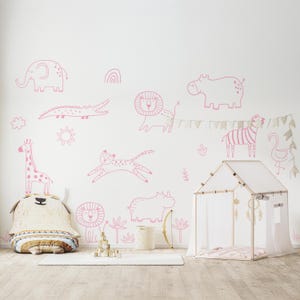 Jungle Animal Decals: Safari Nursery Decor, Removable Wall Art - Etsy