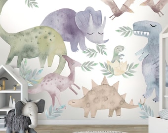 Colorful Dinosaur Wall Decals: Kids Room Decor, Peel & Stick