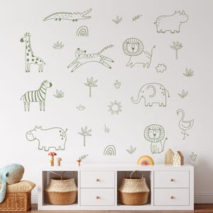 Jungle Animal Decals: Safari Nursery Decor, Removable Wall Art - Etsy