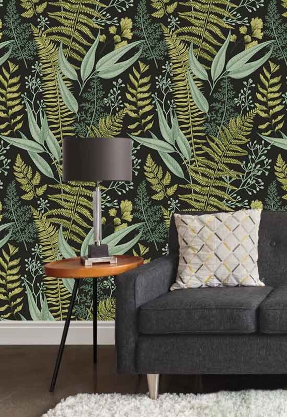 Botanical Wallpaper Ferns Wallpaper Wall Mural Green Home Etsy Botanical Wallpaper Ferns Wallpaper Wall Mural Green Home Etsy