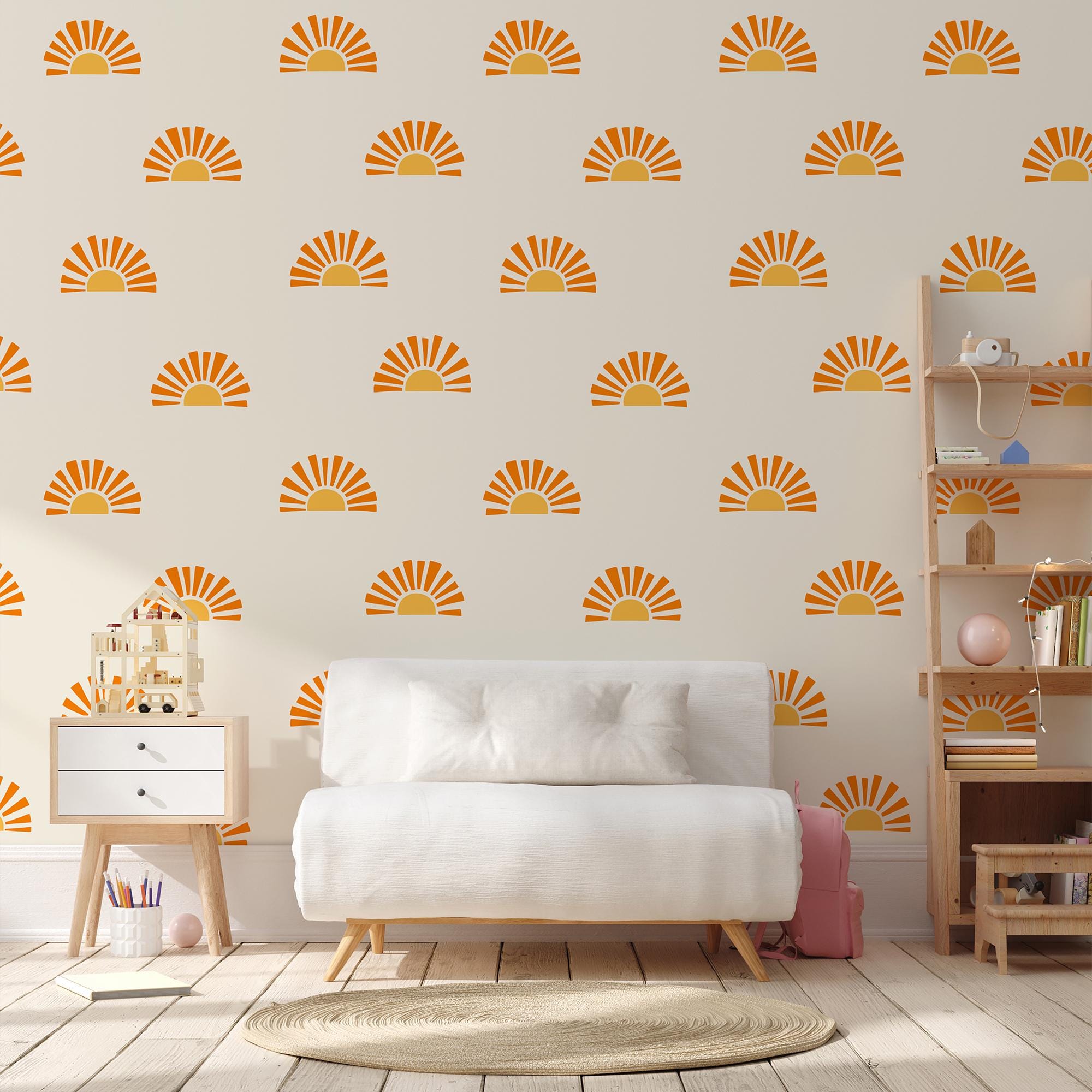 Boho Sun Wall Decals: Sunshine Nursery Decor, Playroom Stickers - Etsy