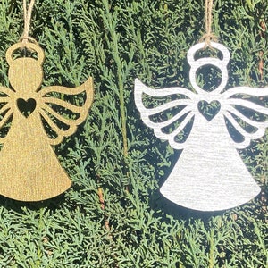 Laser Ready Angel Ornament set of 2 SVG | Christmas Ornament SVG | No Physical Item will be sent | Digital SVG | Angel svg