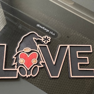 Laser Ready Love Valentine's Gnome SVG | Laser cutter SVG | No Physical Item will be sent - Digital Only | Digital SVG | Glowforge Tested