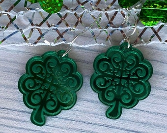 Laser Ready St Patrick's day Heart Swirl Earring SVG | No Physical Item will be sent | Digital SVG | St Patrick's Day Earrings