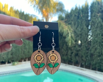 Laser Ready Earring file in under a minute | Sunflower Earrings svg | Laser Cut Earrings | Flower Earring SVG | Earring SVG | Digital SVG