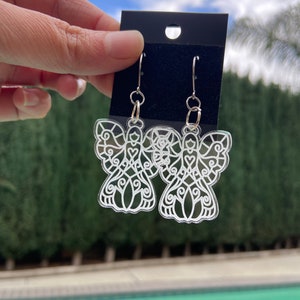 Laser-Ready Christmas Angel Earring SVG | Christmas Angel SVG | No Physical Item will be sent - Digital | Digital SVG | Glowforge Tested