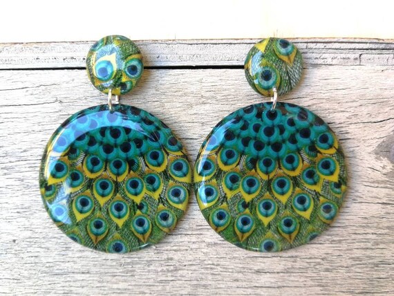 Peacock Feather Butterfly Earrings Peacock Feather Butterfly Earrings