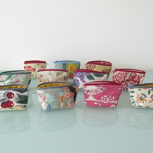 Monedero vintage de tela provenzal, Bolso pequeño con cremallera, Monedero estampado, para mujer, para hombre