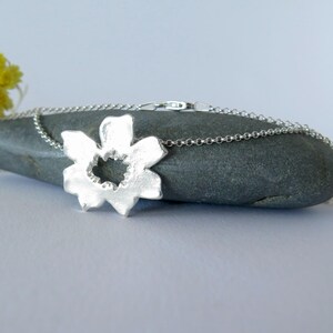 Necklace poppy flower, on silver chain, poppyflower pendant for woman