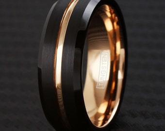 Thorsten Worcester Tungsten Wedding Band - 10mm Black Ceramic Inlay, Free Engraving