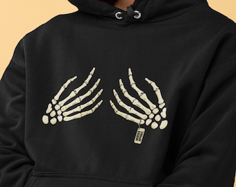Skeleton Boobs Gothic Halloween Hoodie