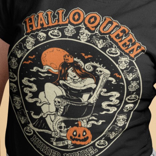 Halloqueen Pumpkin October Vintage Halloween T-Shirt
