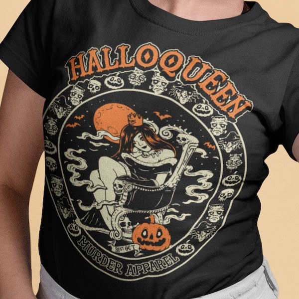 Halloqueen Pumpkin October Vintage Halloween T-Shirt