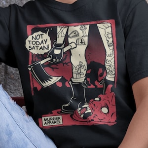 Not Today Satan Goth Hell Horror Comic T-Shirt