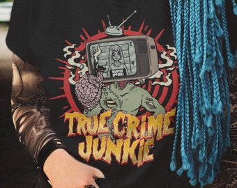 True Crime Junkie Murderino Serial Killer Mugshot Vintage T-Shirt