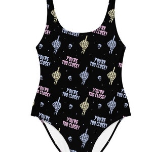You&#39;re Too Close Middle Finger One-Piece Swimsuit