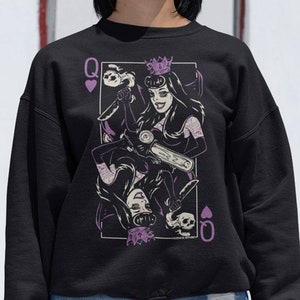 Evil Horror Queen Feministisches Sweatshirt / Scream Queen Sweatshirt / Pastel Goth Sweatshirt für Mädchen