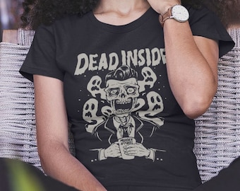 Dead Inside Shirt // Goth Grunge Skull Skeleton T-Shirt