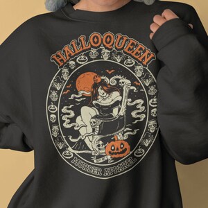 Halloqueen Calabaza Octubre Sudadera Vintage Halloween