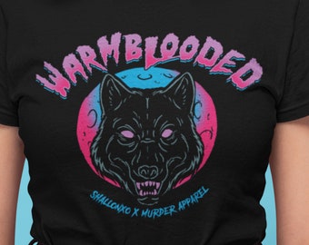 Retro Neon Werewolf Full Moon T-Shirt