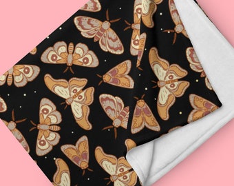 Death Moths Gothic Throw Blanket