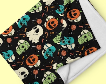 Retro Halloween Throw Blanket