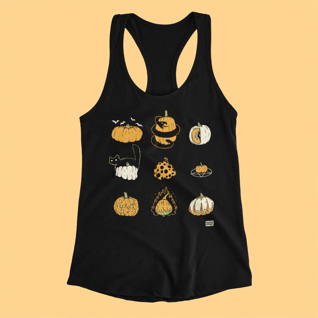 9 Pumpkins Halloween Racerback Tank - Etsy