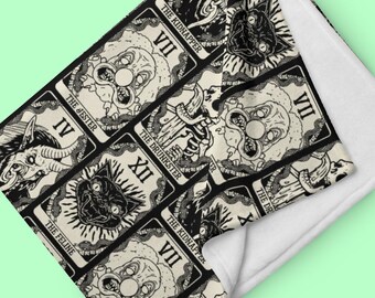 Death Tarots Witchy Throw Blanket