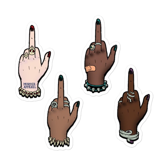 Fuck You Witchy Middle Fingers Sticker Sheet - Etsy