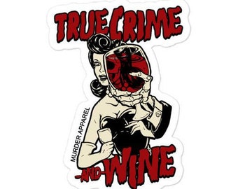 Crimen verdadero y vino Pegatina