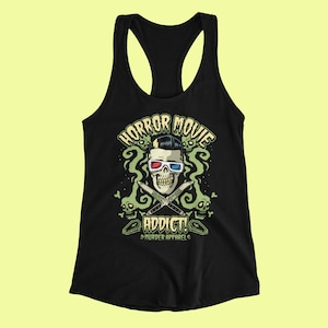 Horror Movie Addict Retro Racerback Tank