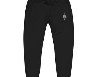 Middle Finger Embroidered Sweatpants