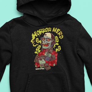 Retro Horror Nerd Zombie Hoodie