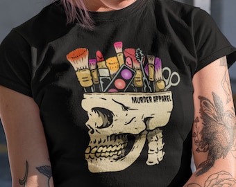 Make Up Addict Skull Goth T-Shirt